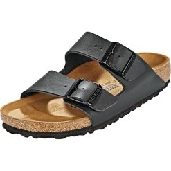 Birkenstock Arizona Chaussures Birko-Flor Nubuk Narrow, Noir