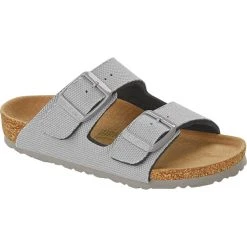 Birkenstock Arizona Sandales TEX Canevas Vegan Regular Enfant, Gris
