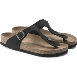 Birkenstock Gizeh Tongs Birko-Flor Birkibuc Earthy Vegan Regular, Noir -Boutique Merrell birkenstock gizeh flips birko flor birkibuc earthy vegan regular black 4