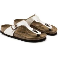 Birkenstock Gizeh Sandales à Lanières Birko-Flor Narrow Femme, Blanc 7 Birkenstock Gizeh Sandales à Lanières Birko-Flor Narrow Femme, Blanc -Boutique Merrell birkenstock gizeh thong sandals birko flor narrow women graceful pearl white 3