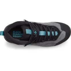 Black Diamond Mission Leather Mid WP Chaussures D'approche Femme, Noir/gris -Boutique Merrell black diamond mission leather mid wp approach shoes women steel grey costal blue 3