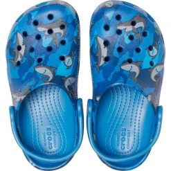 Crocs Classic Shark Prescool Crocs Enfant, Bleu 7 Crocs Classic Shark Prescool Crocs Enfant, Bleu -Boutique Merrell crocs classic shark prescool clogs kids prep blue 3