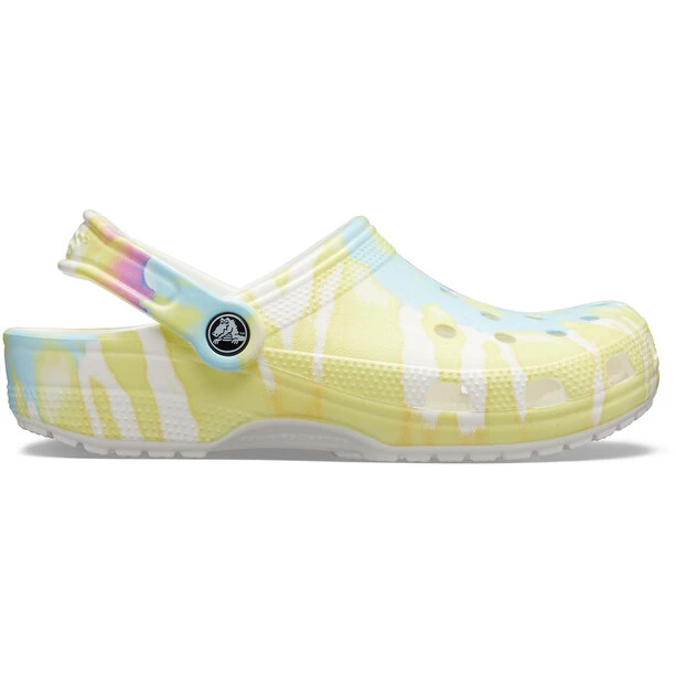 Crocs Classic Tie Dye Graphic Sabots, Blanc 2 Crocs Classic Tie Dye Graphic Sabots, Blanc – Image 2