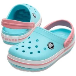 Crocs Crocband Sabots Enfant, Bleu -Boutique Merrell crocs crocband clogs kids ice blue white 3