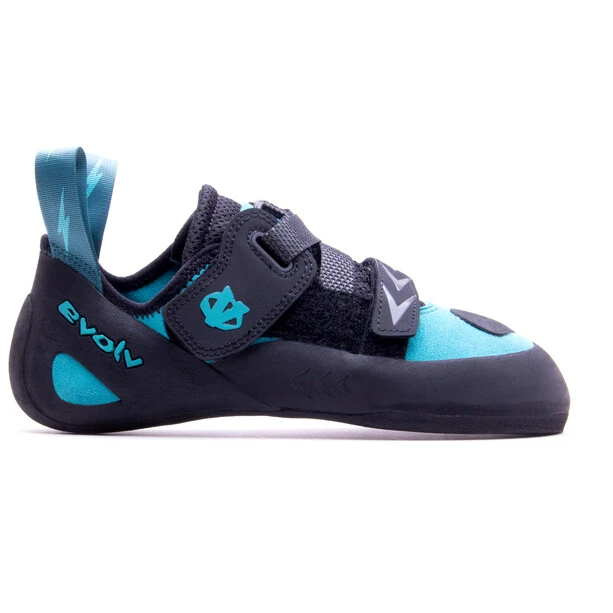 Evolv Kira Chaussures D'Escalade Femme, Noir/turquoise 2 Evolv Kira Chaussures D'Escalade Femme, Noir/turquoise – Image 2