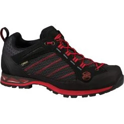 Hanwag Makra GTX Chaussures à Tige Basse Homme, Noir/rouge