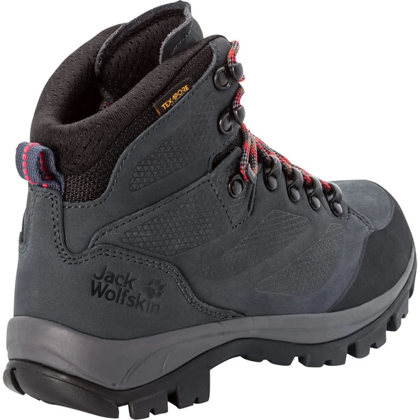 Jack Wolfskin Rebellion Texapore Chaussures Mi-hautes Femme, Gris/rouge 3 Jack Wolfskin Rebellion Texapore Chaussures Mi-hautes Femme, Gris/rouge – Image 3