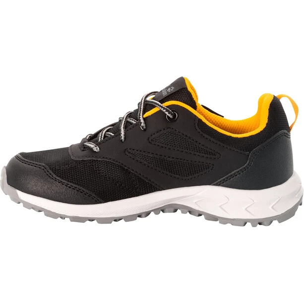 Jack Wolfskin Woodland Texapore Chaussures Basses Enfant, Noir 2 Jack Wolfskin Woodland Texapore Chaussures Basses Enfant, Noir – Image 2