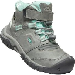 Keen Ridge Flex Mid WP Chaussures Enfant, Gris/turquoise