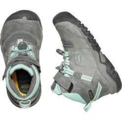 Keen Ridge Flex Mid WP Chaussures Enfant, Gris/turquoise -Boutique Merrell keen ridge flex mid wp shoes kids grey blue tint 5