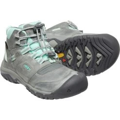 Keen Ridge Flex Mid WP Chaussures Adolescents, Gris/turquoise 9 Keen Ridge Flex Mid WP Chaussures Adolescents, Gris/turquoise -Boutique Merrell keen ridge flex mid wp shoes youth grey blue tint 4