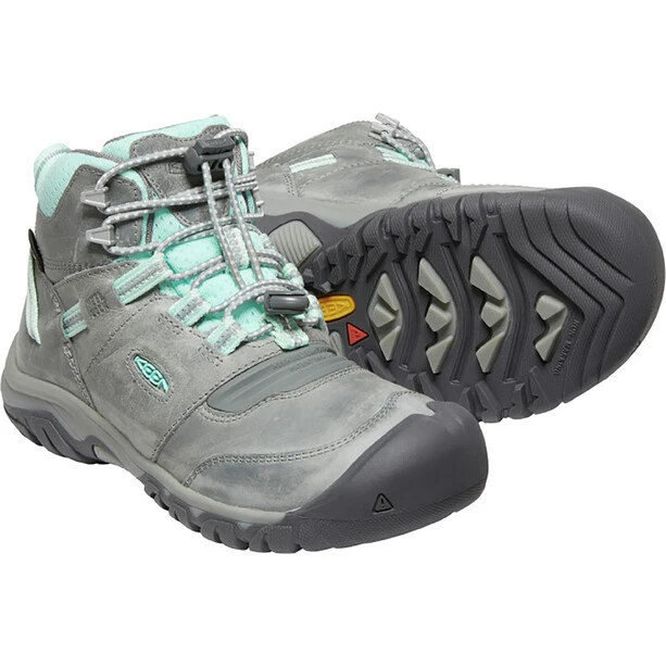 Keen Ridge Flex Mid WP Chaussures Adolescents, Gris/turquoise 4 Keen Ridge Flex Mid WP Chaussures Adolescents, Gris/turquoise – Image 4
