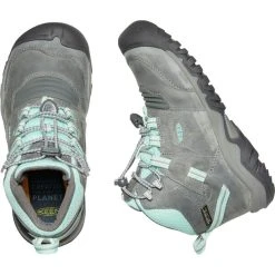 Keen Ridge Flex Mid WP Chaussures Adolescents, Gris/turquoise 10 Keen Ridge Flex Mid WP Chaussures Adolescents, Gris/turquoise -Boutique Merrell keen ridge flex mid wp shoes youth grey blue tint 5