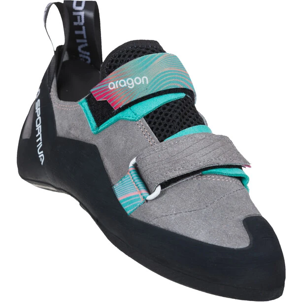 La Sportiva Aragon Chaussures D'Escalade Femme, Gris/turquoise 3 La Sportiva Aragon Chaussures D'Escalade Femme, Gris/turquoise – Image 3