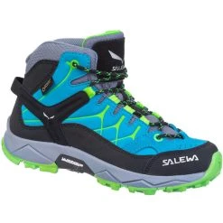 SALEWA Alp Trainer GTX Chaussures Mi-hautes Enfant, Bleu/vert 6 SALEWA Alp Trainer GTX Chaussures Mi-hautes Enfant, Bleu/vert -Boutique Merrell salewa alp trainer gtx mid shoes kids blue danube fluo green 1
