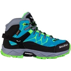 SALEWA Alp Trainer GTX Chaussures Mi-hautes Enfant, Bleu/vert