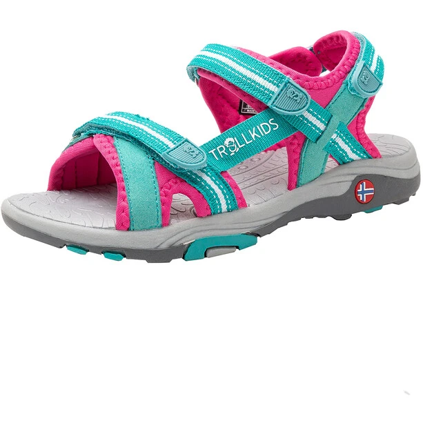 TROLLKIDS Preikestolen Chaussures Fille, Turquoise/rose 1 TROLLKIDS Preikestolen Chaussures Fille, Turquoise/rose