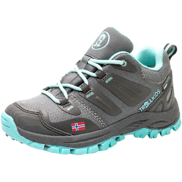 TROLLKIDS Rondane Hiker Chaussures Basses Enfant, Gris/turquoise 1 TROLLKIDS Rondane Hiker Chaussures Basses Enfant, Gris/turquoise