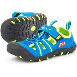 TROLLKIDS Sandefjord Chaussures Enfant, Bleu/jaune